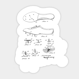 Running Shoe Vintage Patent Hand Drawing Sticker